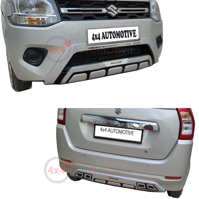 Maruti Suzuki Wagon R Front Rear Bumper ABS Diffuser Add On Kit